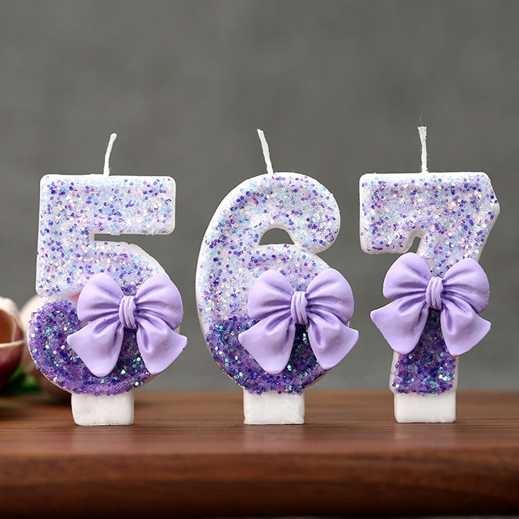Holiday Candle Set - Bougie d'anniversaire créative à paillettes dégradées