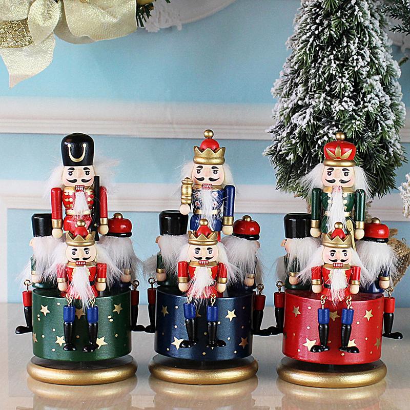 Nutcracker Figurine - Boîte à musique rotative colorée peinte