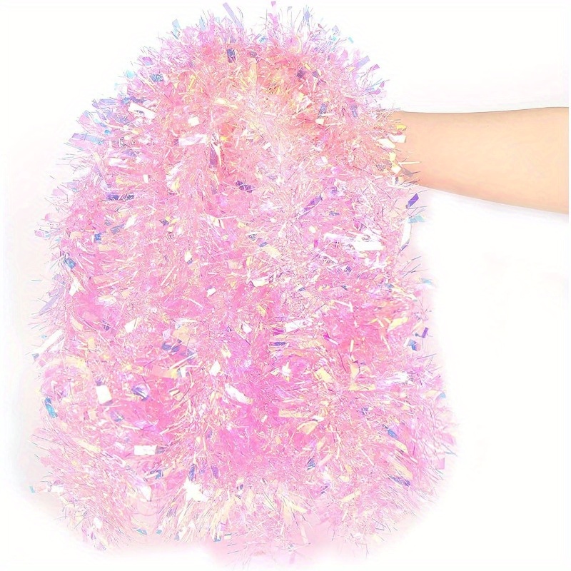 Tinsel Garland Decoration - Guirlande de Noël rose de 13