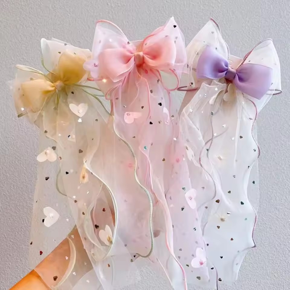 Ribbon Bow Gift - Pince à cheveux coréenne en maille