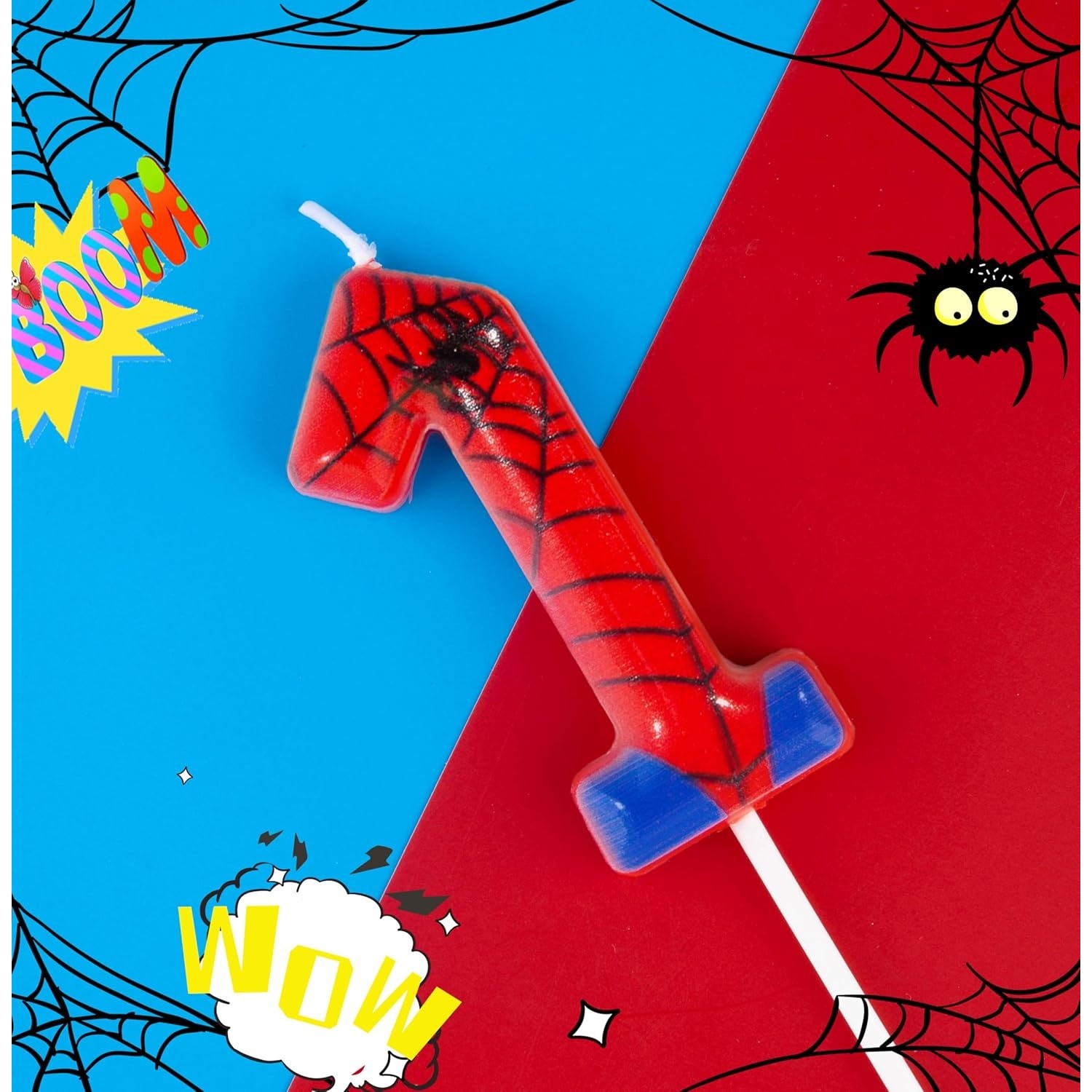 Holiday Candle Set - Bougies d'anniversaire Spider Party 0-9, Décoration