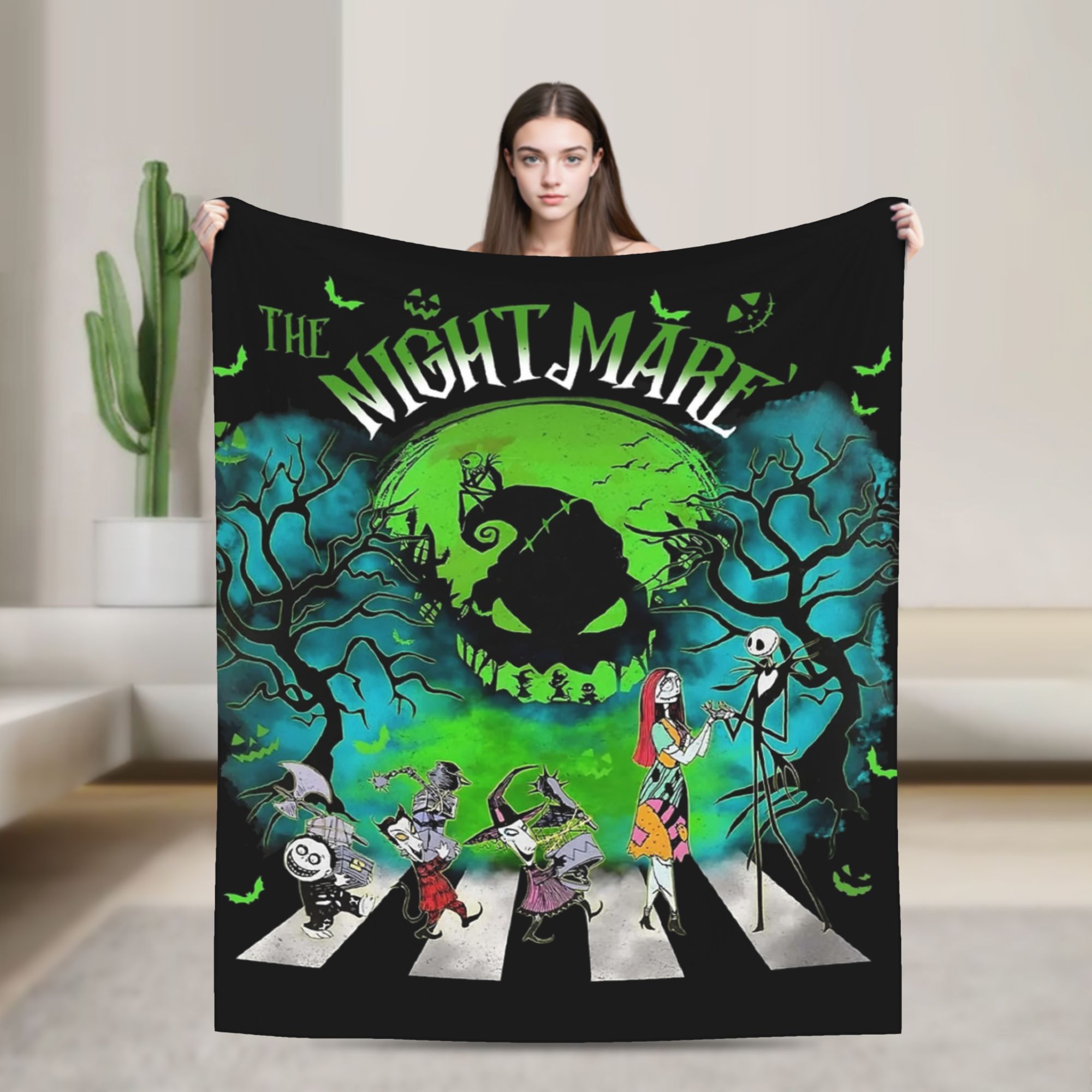 Christmas Throw Blanket - Couverture en flanelle Oogie Boogie Man