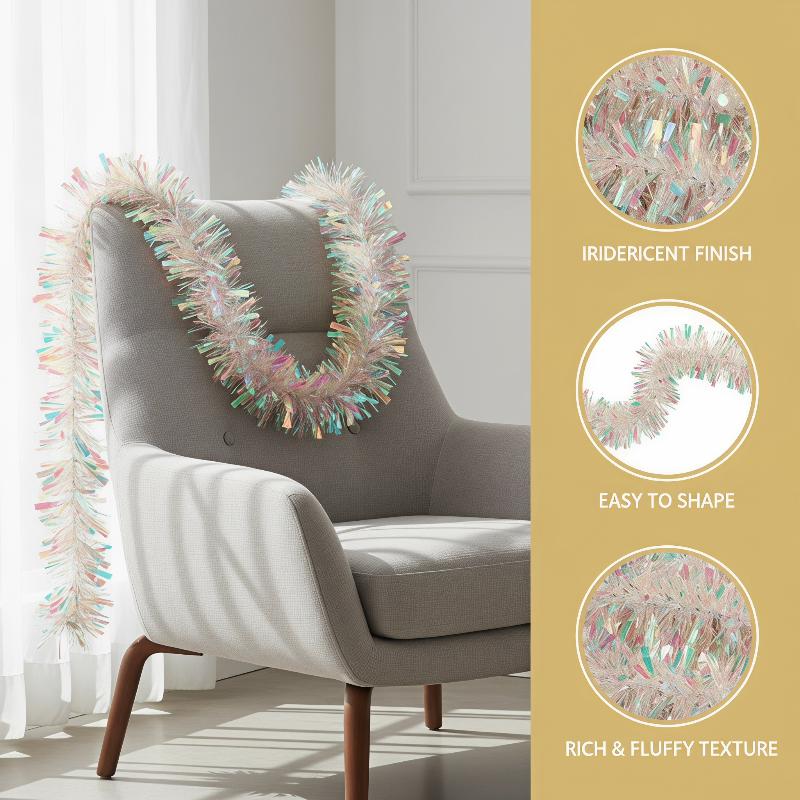 Guirlande de paillettes hologr - Tinsel Garland Decoration avis et prix
