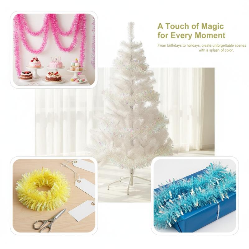 Guirlande de paillettes hologr - Tinsel Garland Decoration avis et prix