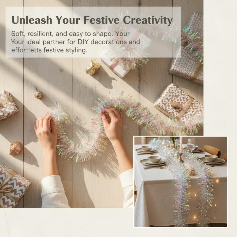 Guirlande de paillettes hologr - Tinsel Garland Decoration avis et prix