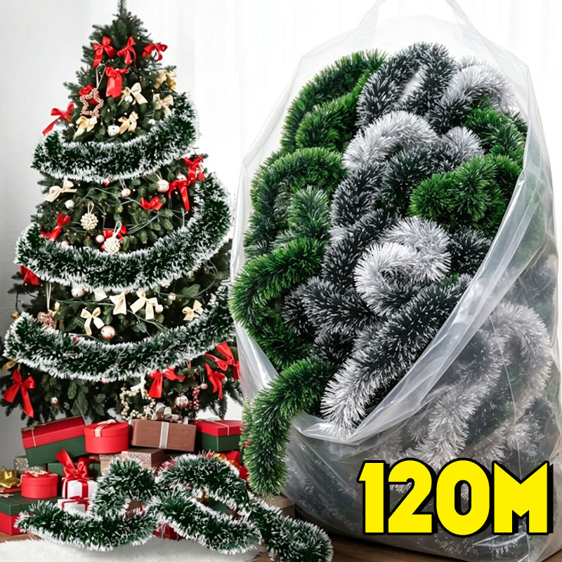 Guirlande de Noël verte et bla - Tinsel Garland Decoration avis et prix