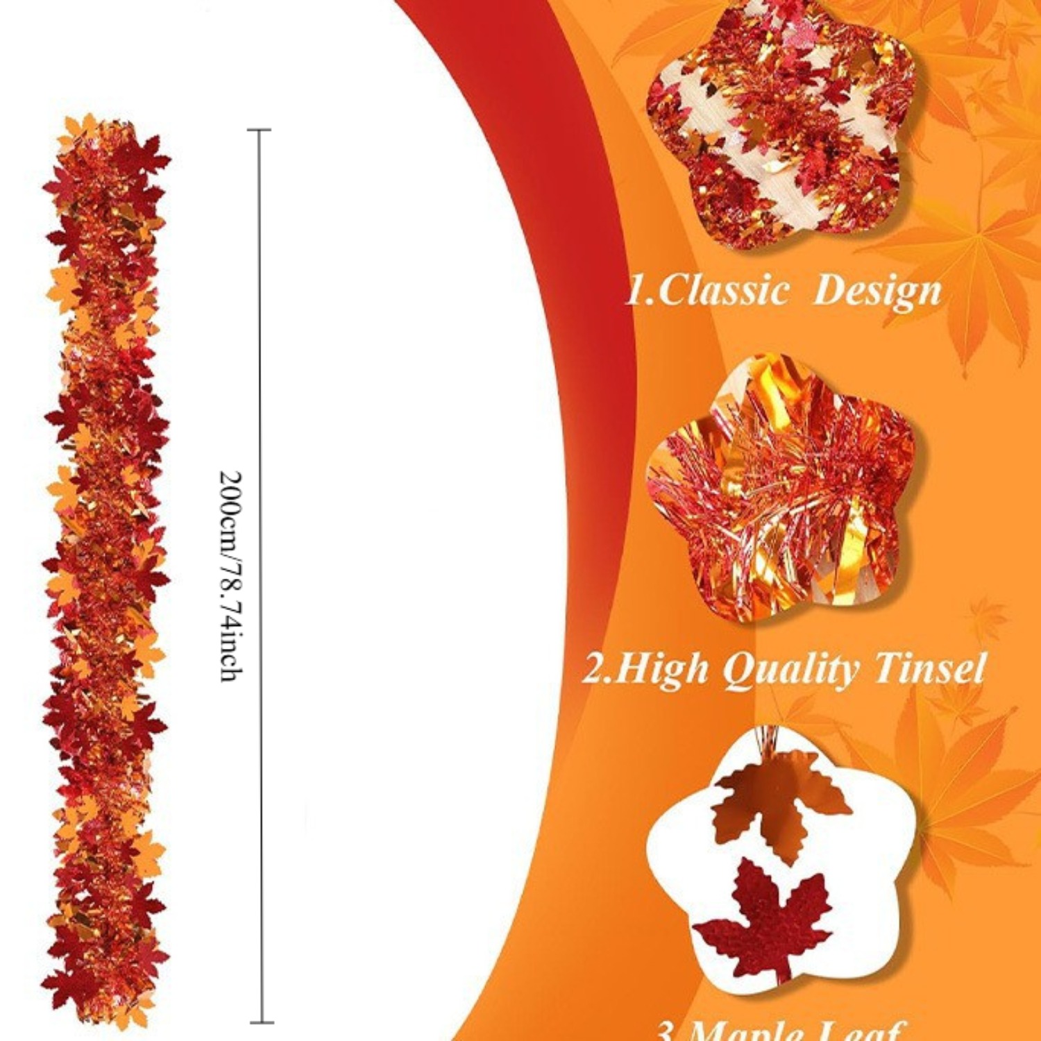 Guirlande de lampions d'automn - Tinsel Garland Decoration avis et prix